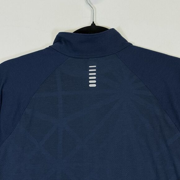 Under Armour Heat Gear Women XL Navy Blue Sheer Back Fitted Running Track Jacket - Picture 5 of 7